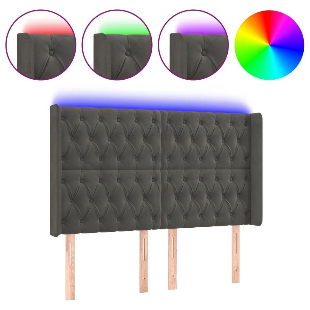 Cabecero Con Led 163 Gris Oscuro