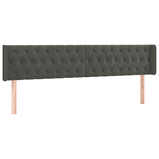 vidaXL Cabeceira cama c luzes LED veludo 203x16x7888cm cinza-escuro vidaXL Cabeceira cama c luzes LED veludo 203x16x7888cm cinza-escuro