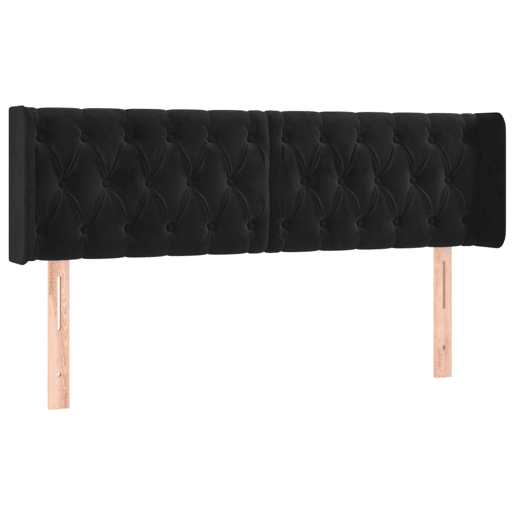 vidaXL Cabeceira de cama c luzes LED veludo 147x16x7888 cm preto vidaXL Cabeceira de cama c luzes LED veludo 147x16x7888 cm preto