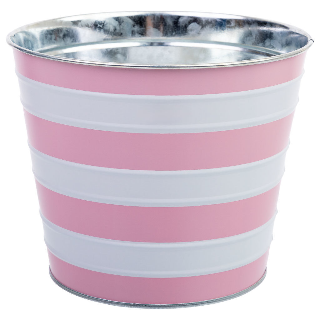 Cubo metálico a rayas