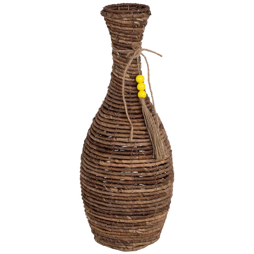 Jarrón de hoja de banana natural marrón, d25x57 cm