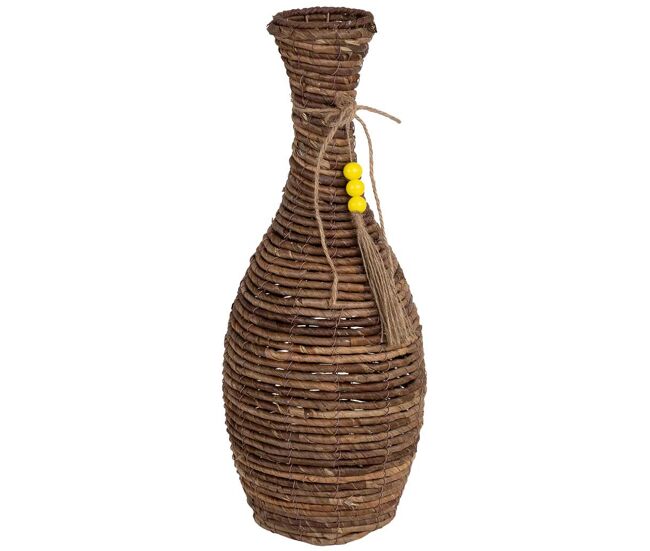 Jarrón de hoja de banana natural marrón, d25x57 cm