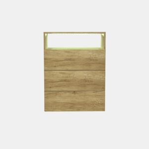 Aparador de mdf com 2 portas,3 gavetas e luz led,branco+natural