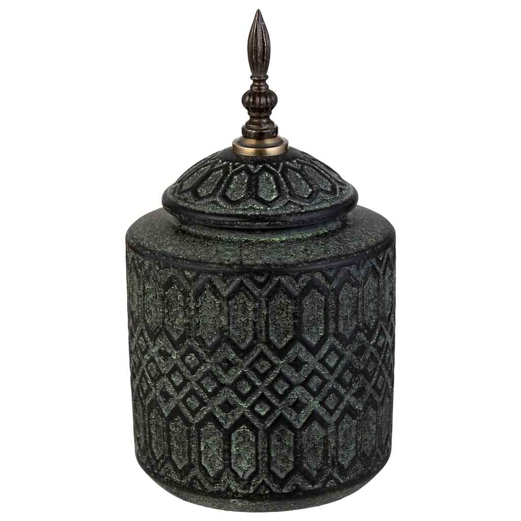 Jarrón de cerámica negro, d15,5x31h cm