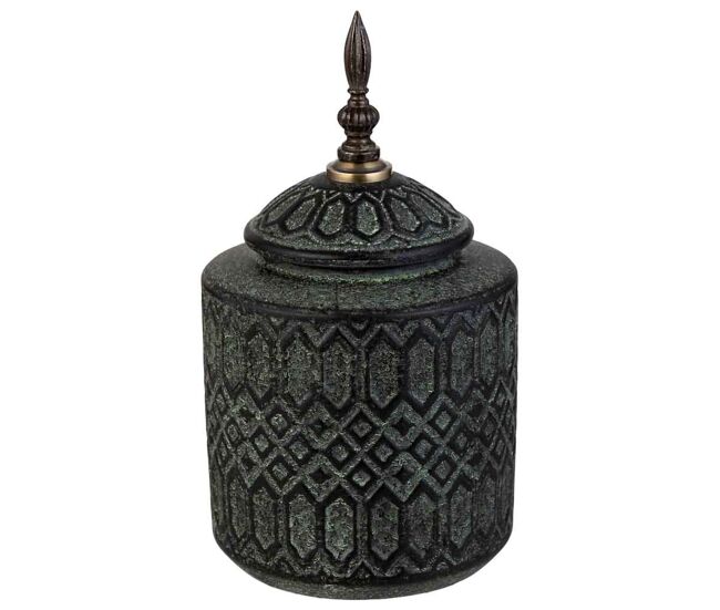 Jarrón de cerámica negro, d15,5x31h cm