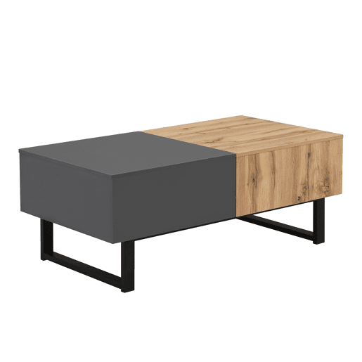 Mesa de centro retangular de painel de partÃculas,preto+madeira Mesa de centro retangular de painel de partÃculas,preto+madeira