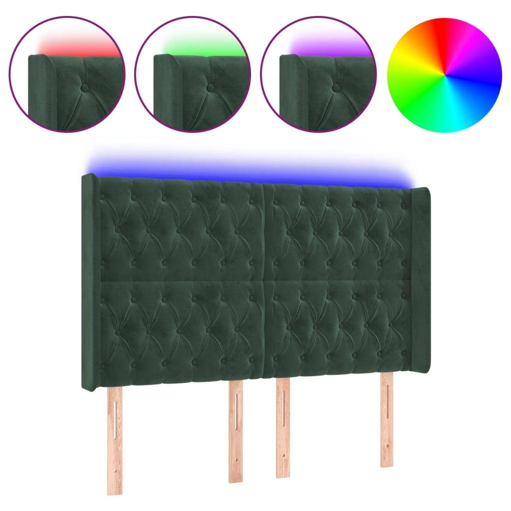 Cabecero Con Led 163 Verde Oscuro