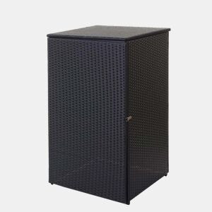 Abrigo para lixo externo recipientes para lixo 110x65x66 cm rattan sintético preto 120 litros 04_0002857