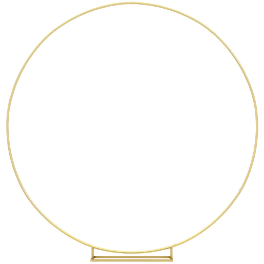 Outsunny Arco de Jardim de Metal Redondo Arco de Decoração com Revestimento em Pó Resistente às Intempéries para Plantas Trepadoras para Decoração de Pátio 230x28x234 cm Dourado