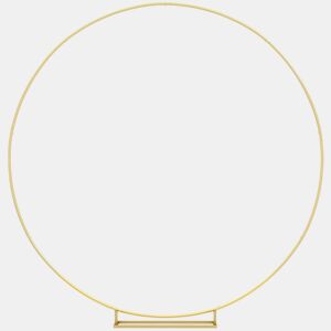 Outsunny Arco de Jardim de Metal Redondo Arco de Decoração com Revestimento em Pó Resistente às Intempéries para Plantas Trepadoras para Decoração de Pátio 230x28x234 cm Dourado