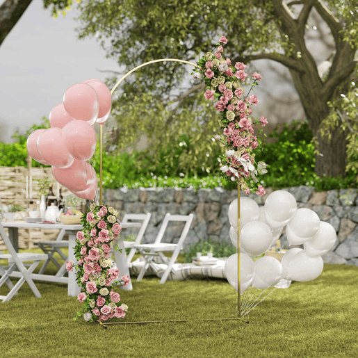 Outsunny Arco de Jardim de Metal para Rosas Arco de Casamento com Revestimento em Pó Resistente às Intempéries para Plantas Trepadoras para Decoração Patio 120x40x220 cm Dourado