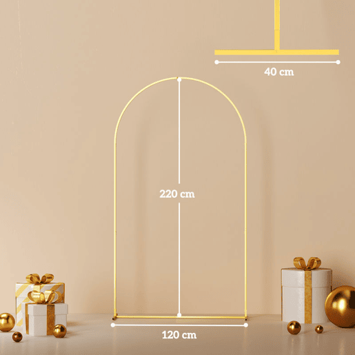 Outsunny Arco de Jardim de Metal para Rosas Arco de Casamento com Revestimento em Pó Resistente às Intempéries para Plantas Trepadoras para Decoração Patio 120x40x220 cm Dourado