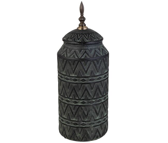 Jarrón de cerámica negro, d15,5x41,5h cm