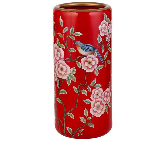 Paraguero de ceramica rojo d22x45
