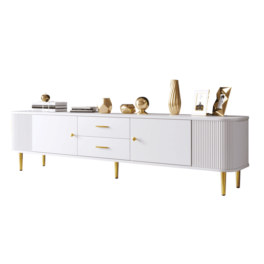 Móvel de TV 170cm de mdf com 2 portas e 2 gavetas,branco Móvel de TV 170cm de mdf com 2 portas e 2 gavetas,branco