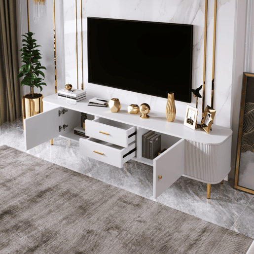 Móvel de TV 170cm de mdf com 2 portas e 2 gavetas,branco Móvel de TV 170cm de mdf com 2 portas e 2 gavetas,branco