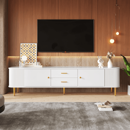 Móvel de TV 170cm de mdf com 2 portas e 2 gavetas,branco Móvel de TV 170cm de mdf com 2 portas e 2 gavetas,branco