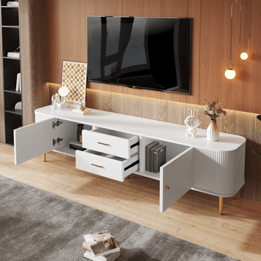 Móvel de TV 170cm de mdf com 2 portas e 2 gavetas,branco Móvel de TV 170cm de mdf com 2 portas e 2 gavetas,branco