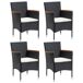 Juego muebles jardín 5 pzas con cojines ratán sintético Juego muebles jardín 5 pzas con cojines ratán sintético Negro