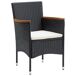 Juego muebles jardín 5 pzas con cojines ratán sintético Juego muebles jardín 5 pzas con cojines ratán sintético Negro