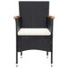 Juego muebles jardín 5 pzas con cojines ratán sintético Juego muebles jardín 5 pzas con cojines ratán sintético Negro