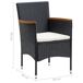 Juego muebles jardín 5 pzas con cojines ratán sintético Juego muebles jardín 5 pzas con cojines ratán sintético Negro