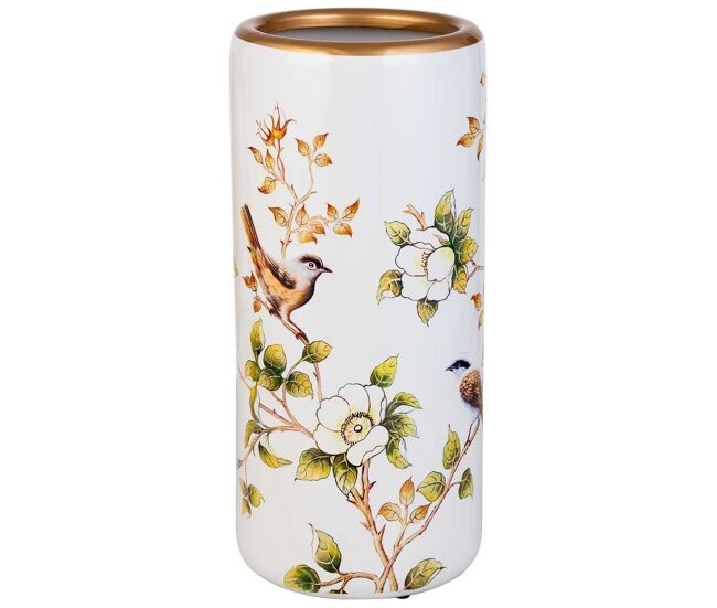 Paraguero de ceramica blanco d22x45