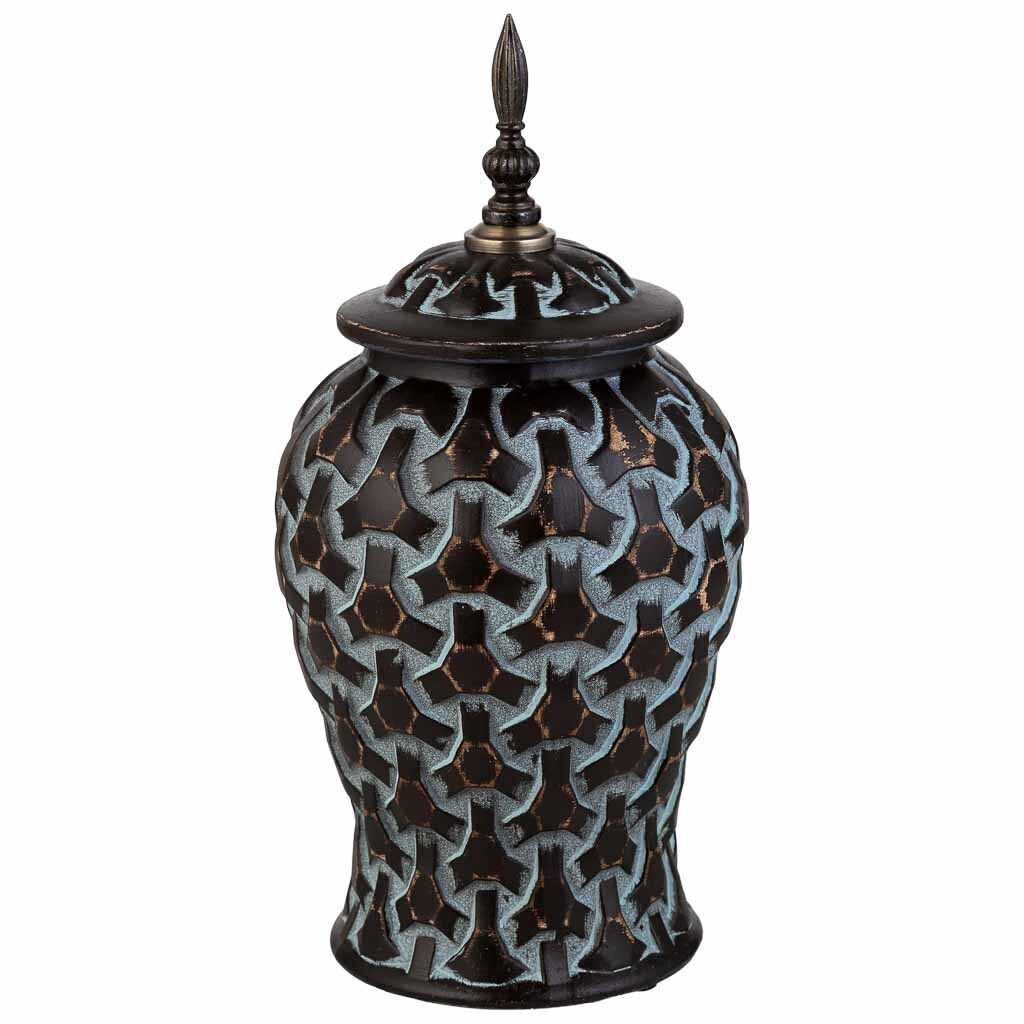 Jarrón de cerámica negro, d16,5x37h cm