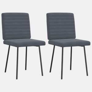 vidaXL Cadeiras de jantar 2 pcs veludo cinzento-escuro
