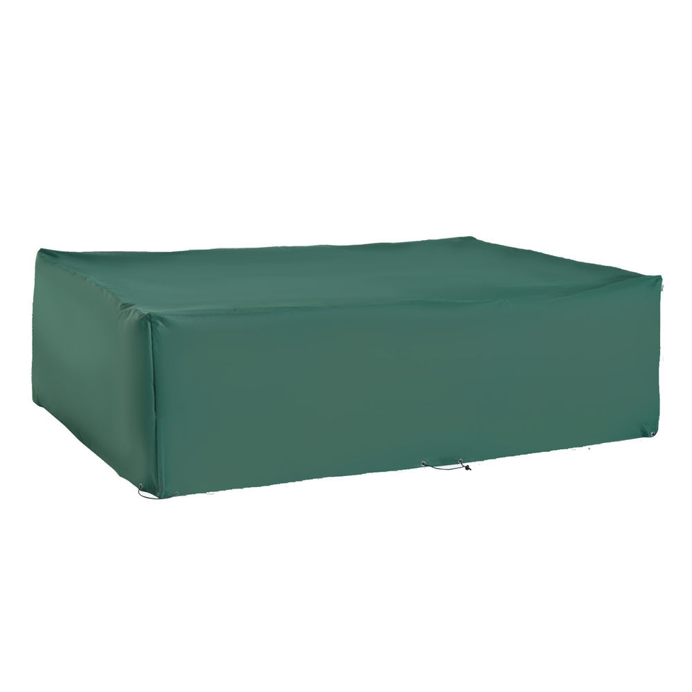 Outsunny funda para muebles de jardín exterior 222x155x67 cm funda mesa exterior protectora impermeable anti-uv antipolvo para terraza patio verde oscuro