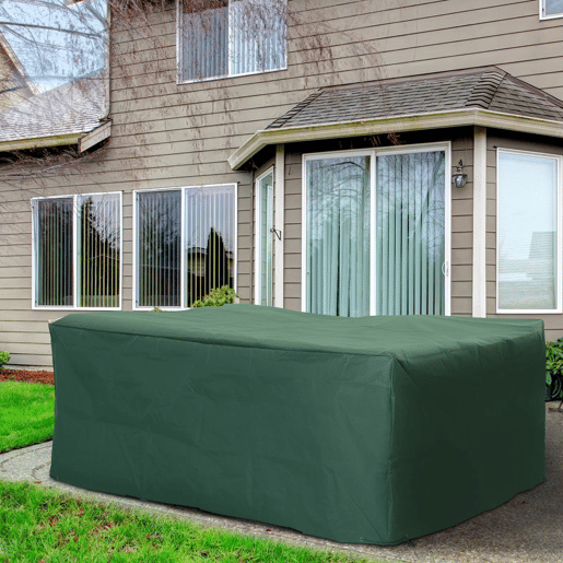 Outsunny Capa de Proteção para Móveis de Jardim 222x155x67 cm Capa Protetora para Mesa Exterior Impermeável Anti-UV e Anti Poeira para Varanda Pátio Verde Escuro