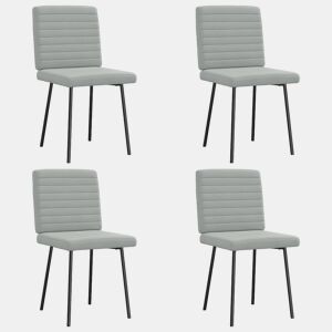 vidaXL Cadeiras de jantar 4 pcs veludo cinzento-claro
