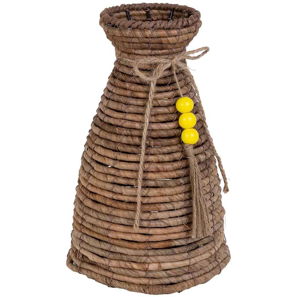 Jarrón de hoja de banana natural marrón, d19x31 cm