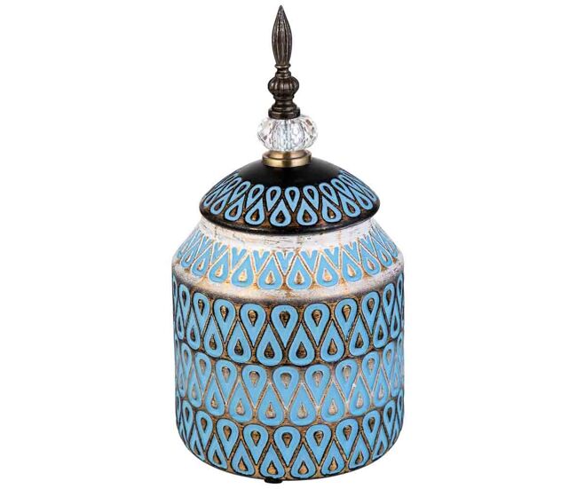 Jarrón de cerámica azul, d15,5x31h cm