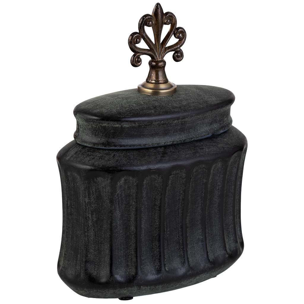 Jarrón de cerámica negro, 18,5x10,5x24h cm