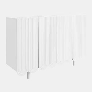 Aparador de painel de partículas com 4 portas,branco