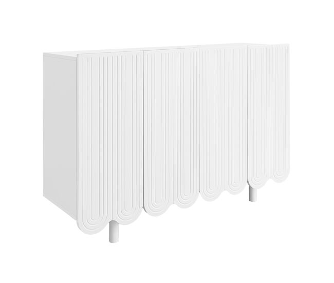 Aparador de panel de partículas con 4 puertas,blanco