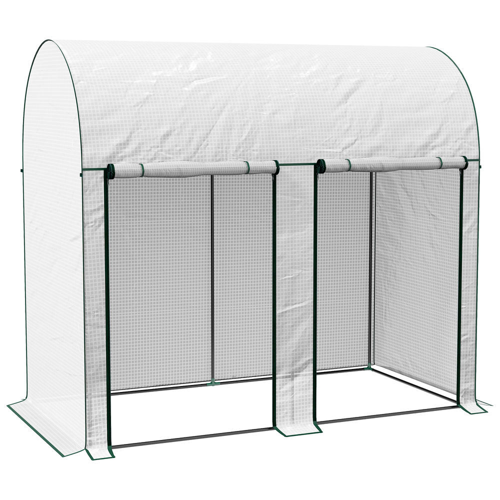 Outsunny invernadero de exterior invernadero de jardín con 2 puertas enrollables con cremallera marco de acero y cubierta de pe 140g/m² anti-uv