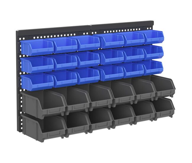 Durhand organizador de herramientas de pared de 33 piezas 63x18x37,5 cm estantería de pared para herramientas con 30 cajas desmontable y 2 paneles