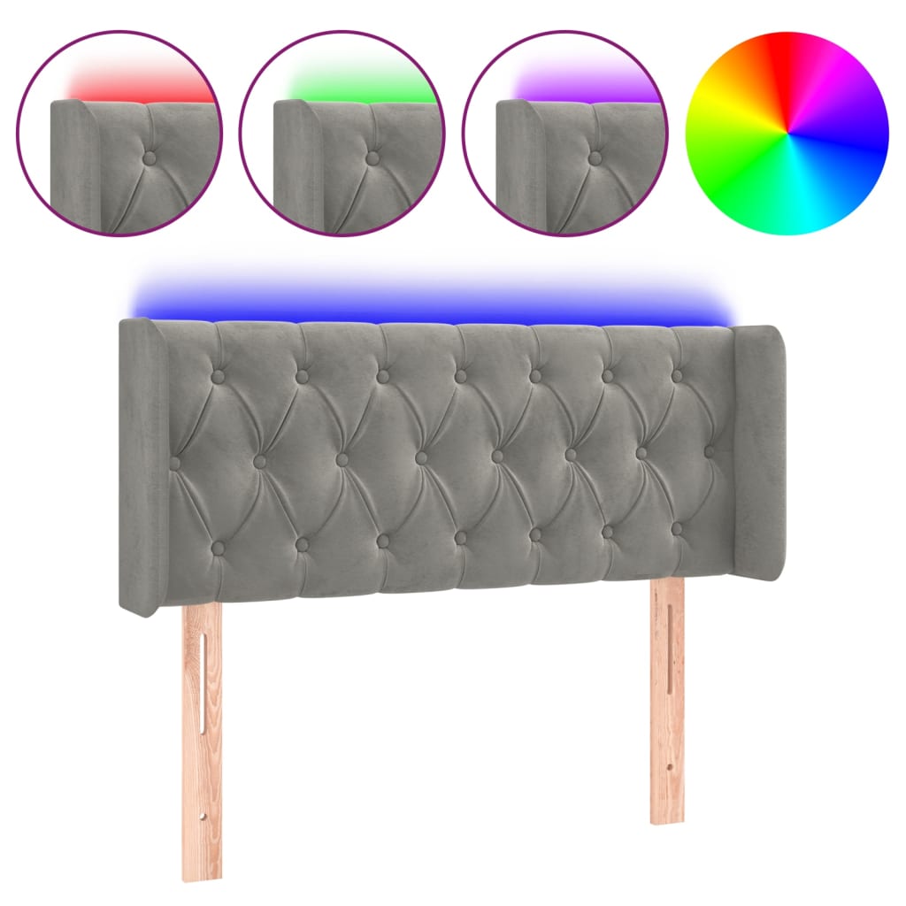 Cabecero Con Led 93 Gris Claro