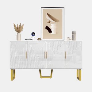 Aparador de mdf e painel de partículas com 4 portas,branco