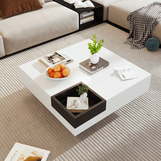 Mesa de centro quadrada de painel de partículas,branco