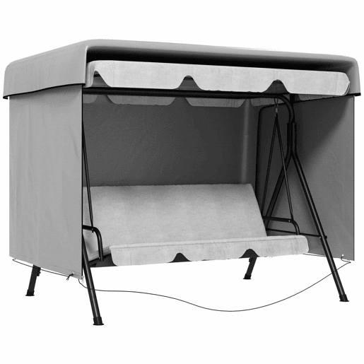 Outsunny Capa para Baloiço de Jardim, Capa para Baloiço Exterior com Fecho, Impermeável, 215x155x150 cm, Cinzento Claro
