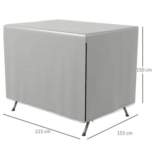 Outsunny Capa para Baloiço de Jardim, Capa para Baloiço Exterior com Fecho, Impermeável, 215x155x150 cm, Cinzento Claro