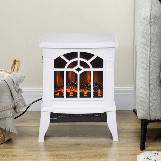 HOMCOM Lareira Elétrica Portátil 10002000W com Simulação de Chama Realista Termostato para Salas de até 20m² 36,5x24x46 cm Branco HOMCOM Lareira Elétrica Portátil 10002000W com Simulação de Chama Realista Termostato para Salas de até 20m² 36,5x24x46 cm Branco