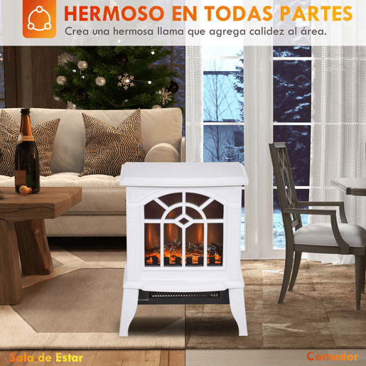 HOMCOM Lareira Elétrica Portátil 10002000W com Simulação de Chama Realista Termostato para Salas de até 20m² 36,5x24x46 cm Branco HOMCOM Lareira Elétrica Portátil 10002000W com Simulação de Chama Realista Termostato para Salas de até 20m² 36,5x24x46 cm Branco