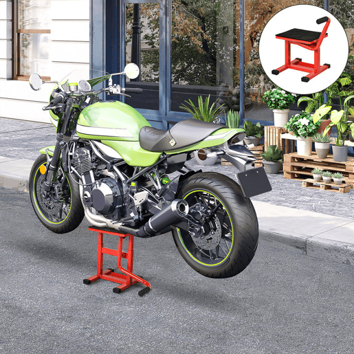 DURHAND Plataforma Elevatória Altura Ajustável 27,5-39,5 cm Elevador para Motocicletas com Manivela Base Antiderrapante Suporte de Levantamento Carga 150 kg para Reparação de Motocicletas Oficina Garagem