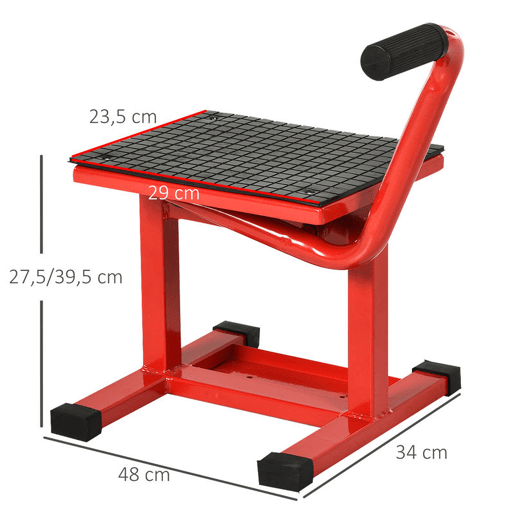 DURHAND Plataforma Elevatória Altura Ajustável 27,5-39,5 cm Elevador para Motocicletas com Manivela Base Antiderrapante Suporte de Levantamento Carga 150 kg para Reparação de Motocicletas Oficina Garagem