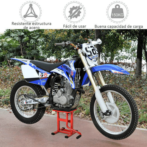 DURHAND Plataforma Elevatória Altura Ajustável 27,5-39,5 cm Elevador para Motocicletas com Manivela Base Antiderrapante Suporte de Levantamento Carga 150 kg para Reparação de Motocicletas Oficina Garagem