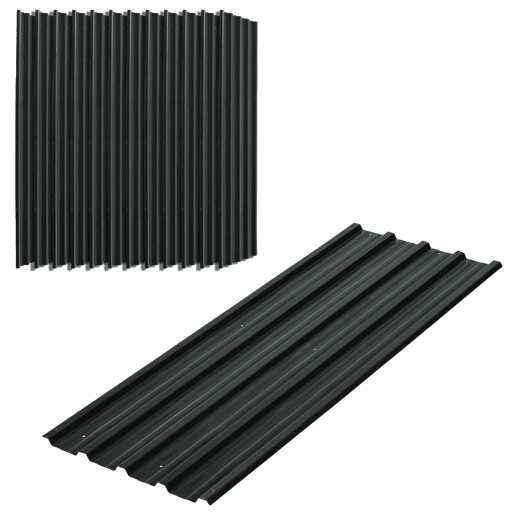 Outsunny Conjunto de 12 Painéis para Teto de Aço Galvanizado Chapas Perfiladas de Teto 7m² para Abrigo de Ferramentas Abrigo Exterior 129x45cm Cinzento Escuro
